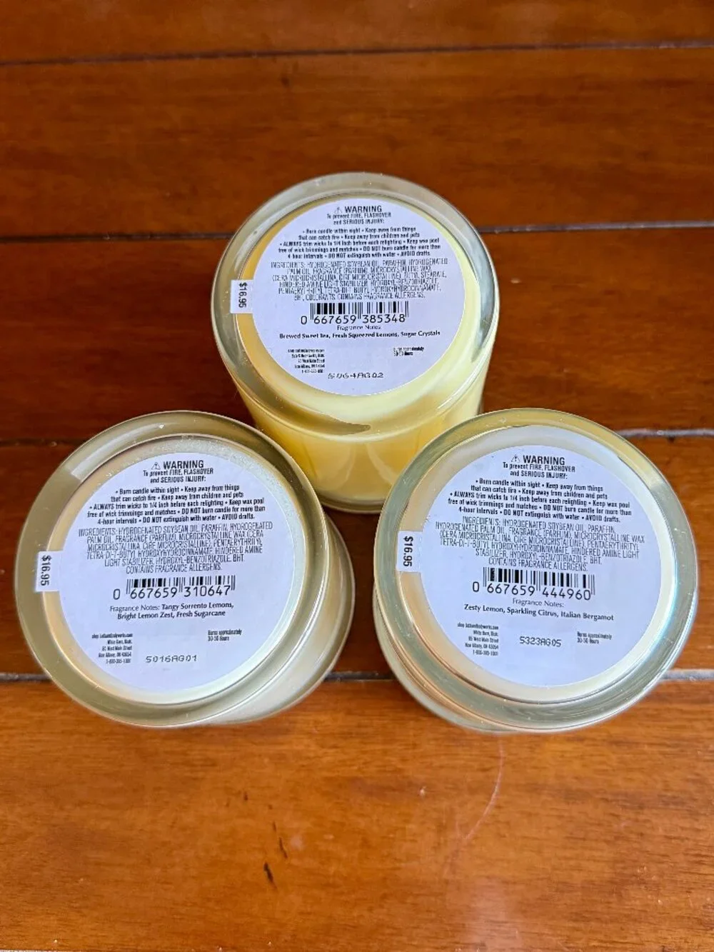 NEW 3-Pc Single Wick Candles - It's a LEMON thing - Bath & Body Works - Picture 3 of 3